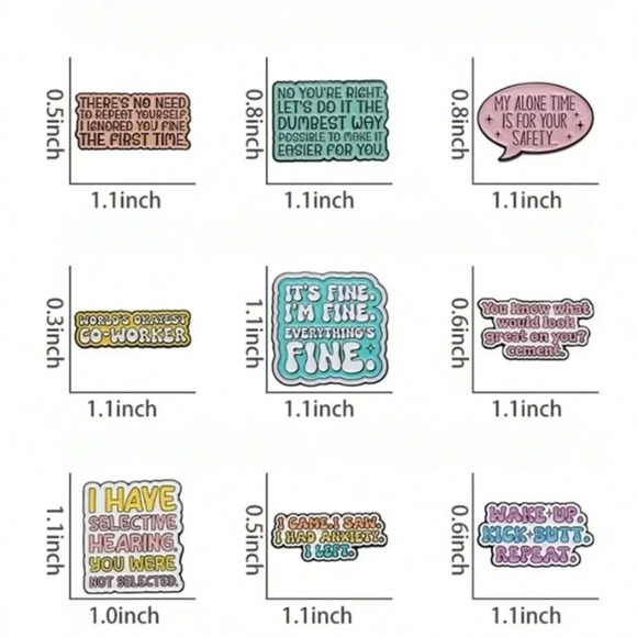 1 pc yellow pink I have selective hearing enamel pin backpack denim bag - Picture 4 of 4